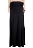 Leggingsqueen Women's High Waisted Fold Over Maxi Skirt