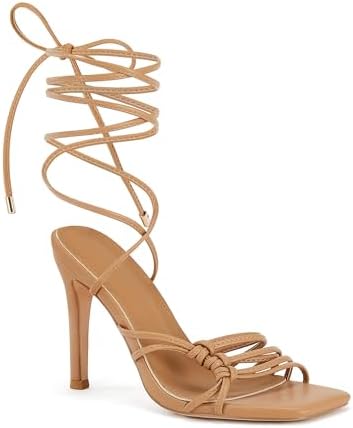 madden girl vienna strappy lace-up stiletto dress sandals Madden Girl Vienna Strappy Lace-up Stiletto Dress Sandals in White