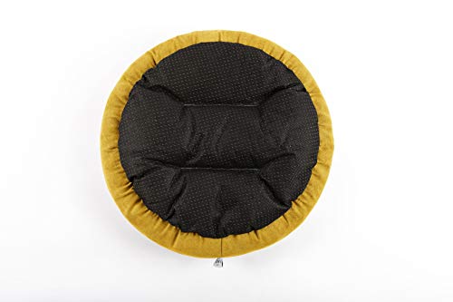 Love's cabin Round Donut Cat and Dog Cushion Bed, 20in Pet Bed for Cats or Small Dogs, Anti-Slip & Water-Resistant Bottom, Super Soft Durable Fabric Pet beds, Washable Luxury Cat & Dog Bed Yellow - Thumbnail 3