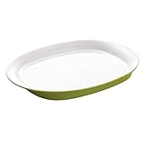 Rachael Ray Dinnerware Round and Square 14-Inch Stoneware Oval Platter, Green