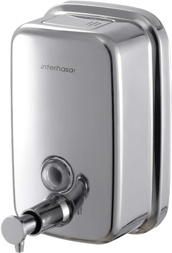 interhasa! Manual Soap Dispenser, Commercial Stainless Steel Wall Mounted Hand Soap Dispenser for Bathroom Kitchen 500ml/17oz, Sliver