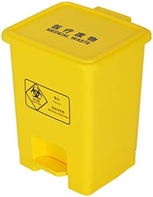 QTCWRL Trash bin Outdoor Trash Can, High Capacity Trash Can Thicken Plastic Trash Can Pedal Type Trash Can Covered Waste Recycle Bin 15-60L (Color : Yellow, Size : 30L)