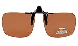 Eyekepper Square Flip up Polarized Clip-on Sunglasses Brown