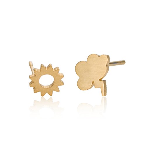 You are My Sunshine Jewelry Earring - Sun Sunny and Rain Cloud Stud Earring