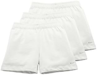 Big Girls Comfortable Cotton Playground Shorts, 3-pack, All White, Size 7
