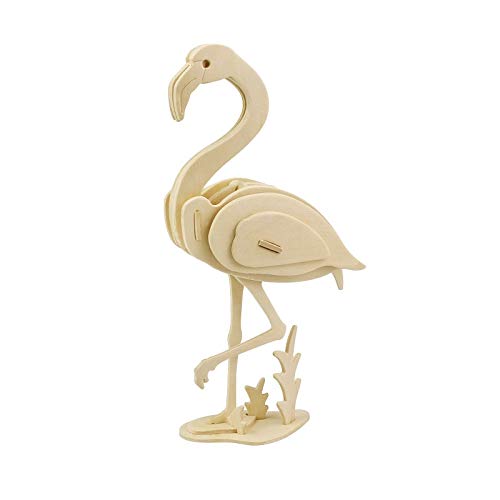 3D Wooden Puzzle Flamingo Model Woodcraft Construction kit Kids Toys age 5+ (JP269 Flamingo 22pcs)