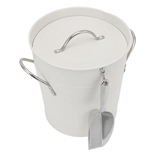 Greensen Double Wall Thermal Ice Bucket with Lid and Spoon for Champagne and Wine, Refrigerated Container, White, 19.5 x 20.5 x 16 cm