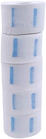 TraveT 5 Rolls of Disposable Neck Paper Strips Elastic Paper Collars for Hairdressers and Barbers