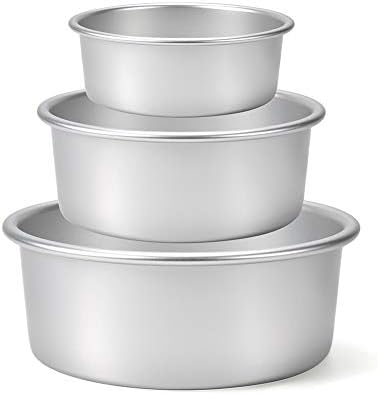 Round Cake Pans Set Cheesecake Pan, Nonstick and Leak proof 3 Pieces (5"/6"/7") Cake Tin Baking Mold Bakeware Set Pizzas Brownie Pans with Removable Bottom, Fit in Instant Pot