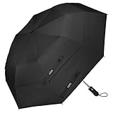 G4Free Compact Golf Umbrella 58-inch Large Umbrella Windproof Double Canopy Vented Automatic Open Travel Umbrella Collapsible Folding Umbrellas Women Men