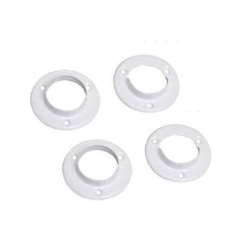 White 1 3/8 Inch Diameter Closet Steel,Pole Socket,Flange Set, Rod Holder Set BC-0039-WT (2 Pack)