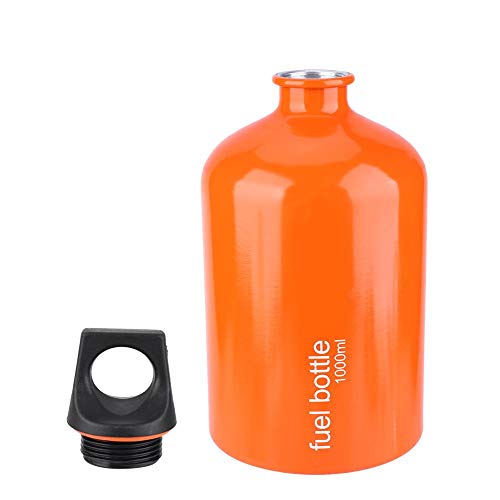 Camping Petrol Bottle, 1000ML Camping Gas Stove Fuel Tank Outdoor Fuel Storage Bottle with Ring Handle for Gas Petrol Storaging