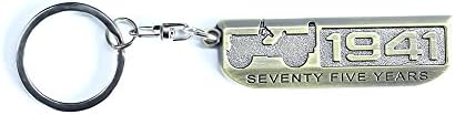 75th(1941-2016)Anniversary Editions Keychain-3D Metal Emblem Badge Nameplate Keyring for Jeep Wrangler Unlimited Grand Cherokee Renegade Compass Patriot Accessories 2016 (Bronze 1PCS)