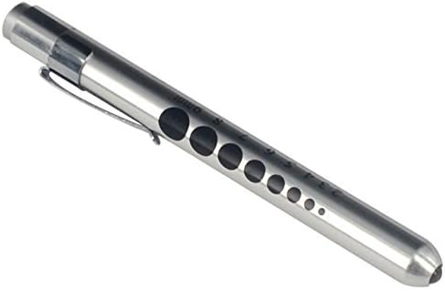 YESTARUSA Nurses Medical Pen Torch Doctor Pupil Gauge with Case Silver BOXED
