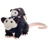 Fiesta Toys Plush Opossum Mama Possum with Baby Plush Stuffed Animal Toy - 10 Inches