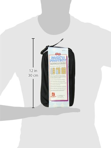 J.L. Childress Pack 'N Protect for Baby Bottles - Insulated Breast Milk Cooler Travel Bag for Moms, Portable Storage for Glass Baby Bottles & Food Containers, For Daycare or On the Go - Black