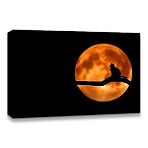 Halloween Pumpkin Lantern Painting Artwork for Home Framed