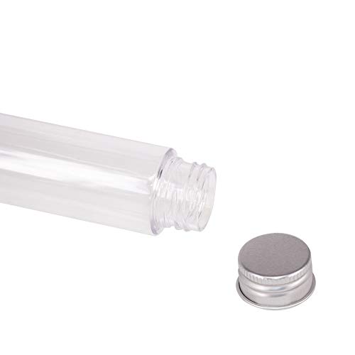 24 Pack 100ml Clear Plastic Test Tubes with Screw Caps and 1 Cleaning Brush, 1 Funnel - Candy Tubes, Craft Tubes -Jelly Belly Bean Cookie Nuts Bottle for Wedding Party Christmas Décor by ZMYBCPACK - Thumbnail 2