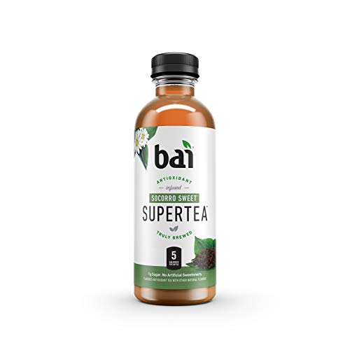 BAI ICED TEA, SOCORRO SWEET, ANTIOXIDANT INFUSED SUPERTEA, CRAFTED WITH REAL TEA (BLACK TEA, WHITE TEA), 18 FLUID OUNCE BOTTLES, 12 COUNT (PACK OF 1)