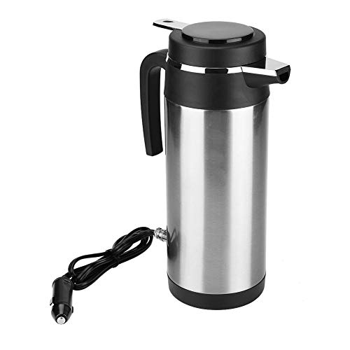 KIMISS 1200ML 12V/24V Car Kettle Stainless Steel Electric In-car Kettle Travel Drinking Cup Travel Coffee Mug Water Bottle(12V)