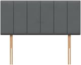 STOREX Plush Fabric Padded Lined Headboard for Devan Bed 20 Inch Height Charcoal
