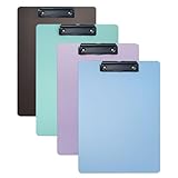 Yuetshuni 4-Pack Plastic Clipboards, Assorted