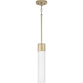 Capital Lighting 346211SF Sutton Transitional Soft White Glass Mini Cylinder Pendant Ceiling Light Fixture, 1-Light 100 Watt,