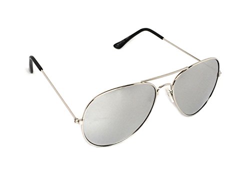 WebDeals - Clear Lens Aviator Eyeglasses Classic Retro Metal Frame… (Silver, Silver Mirror) - Thumbnail 2