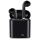 Bluetooth Headphones, REDESS Wireless Earbuds Mini Stereo in-Ear Earphones Sound Noise Cancelling with 2 Wireless Built-in Mic Headsets Charging Case Box - Black