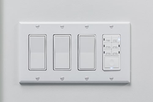 image for Maxxima Single Pole Decorative Wall Switch 15A On/Off White, Rocker Li