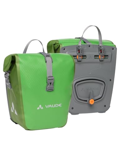 VAUDE Fahrrad Vorderradtasche Aqua Front, 2er Set, wasserdicht, Made in Germany, Parrot Green, Einheitsgröße