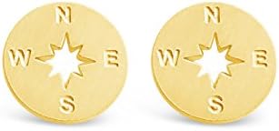 Rosa Vila Compass Earrings - Direction Of Life & I’d Be Lost Without You, Ideal Going Away Gifts, Travel Gifts, Graduation Gifts For Her, Silver, Gold Compass Earrings, Or Rose Gold Compass Earrings