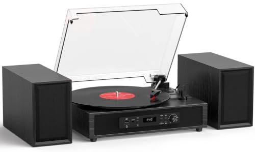 Vinyl Record Player with Stereo Speakers
