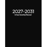 2027-2031 Monthly Planner 5 Year: 60 Months Calendar Schedule Organizer | Black Cover