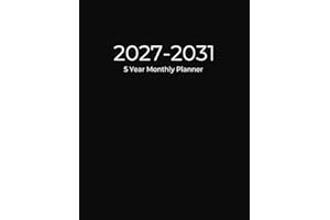 2027-2031 Monthly Planner 5 Year: 60 Months Calendar Schedule Organizer | Black Cover