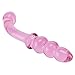 AKStore Crystal Glass Dildo Anal Beads Butt Plug G-spot Massager (Pink)