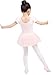 Dancina Girls Leotard Dress Ruffle Sleeve Full Front Cotton Lining 5 Ballet Pink
