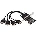 Syba PCI-Express x1 4 Port RS232 Serial Card, Moschip 9904 Chipset, Fan-Out Cable