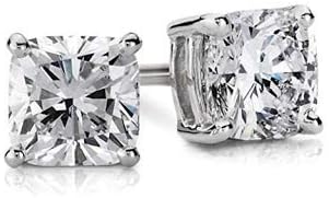 1.00 to 2.00 Carat Diamond Studs Solitaire Earrings Real Solid 14K White Gold 1 Pair for Christmas Gifts Women