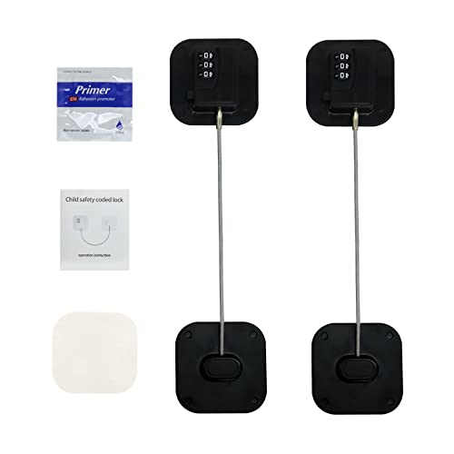 Home Fridge Lock No Drilling, NewBinn 2 Pack Adhesive Refrigerator Lock