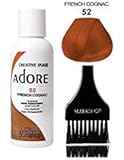 ADORE Creative Image Shining SEMI-PERMANENT Hair Color (STYLIST KIT) No Ammonia, No Peroxide, No Alcohol Haircolor Semi Permanent Dye (52 French Cognac)