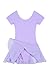 Arshiner Girls Ballet Leotard with Chiffon Tutu Skirt Dance Wear Short Sleeve Toddler Ballerina Outfit Dress Purple