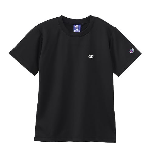 [チャンピオン] Tシャツ キッズ 半袖 丸首 吸水速乾 刺繍 ワンポイントロゴ ショートスリーブTシャツ ベーシックスポーツ CKSYS301Z ブラック 120