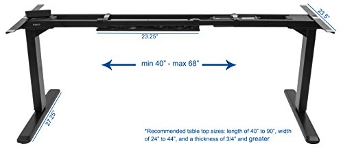 VIVO Electric Stand Up Desk Frame w/ Dual Motor and Cable Management Rack, Ergonomic Height Adjustable Standing DIY Workstation (DESK-V103E)