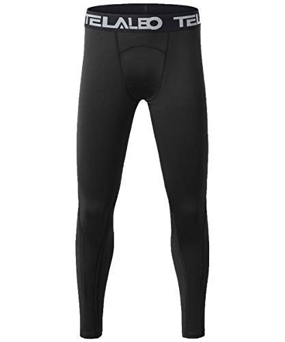 TELALEO Boys' Youth Compression Base Layer Pants Tight Running Leggings Trousers 1PCS M