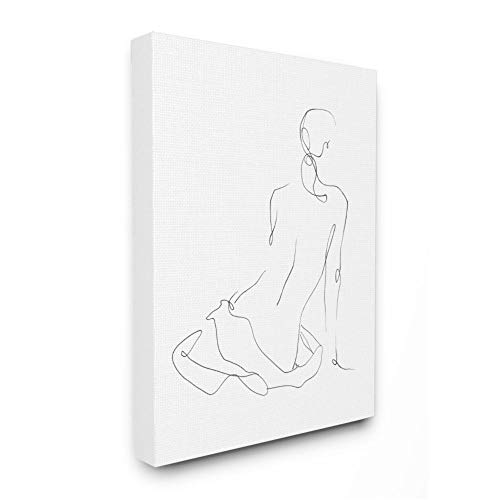 Stupell Industries Minimal Female Gesture Linework Figure Sketch