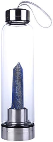 vap26 Healing Wand Point Crystal Obelisk Water Bottle Elixir Natural Quartz Portable(blue)