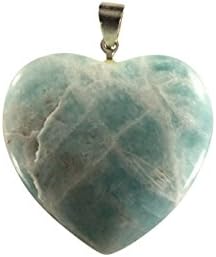 Amazonite Heart Shaped Pendant - Crystal Clear Miracles Healing - Powerful Handmade - Perfect Gift