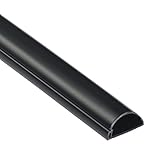 D-Line Black Cable Raceway On-Wall Cord Cover | 39 Inch Medium Size Channel to Hide and Conceal Cords, Cables, or Wires | Cable Management | 1.18" (W) x 0.59" (H)