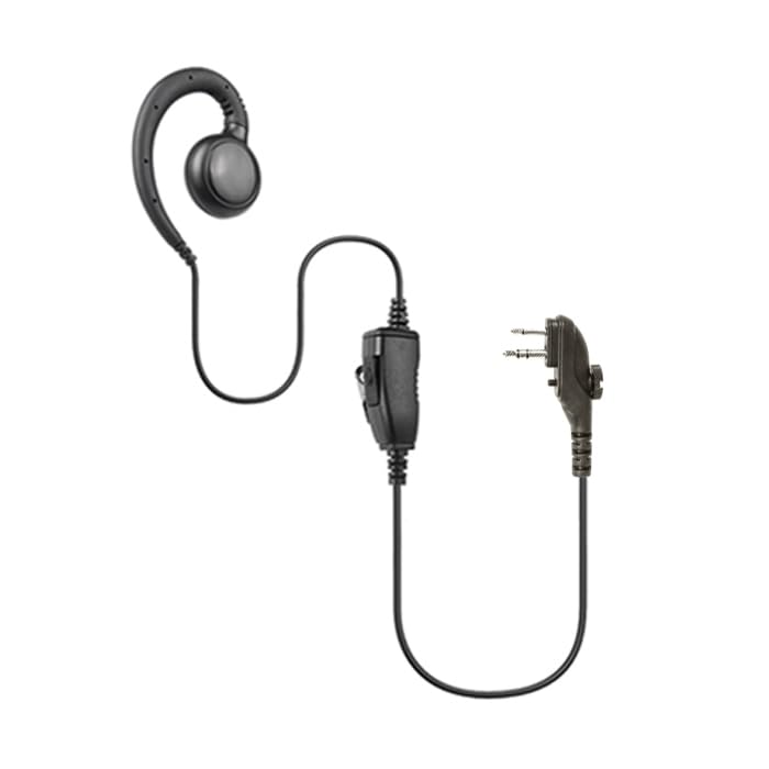 C Shape Headset Earpiece Compatible with Midland Radio G15Pro G18 HYT Hytera HYT210 PD405 PD505 TC-620 Walkie Talkie with In-Line PTT Mic 2-pin with Screw